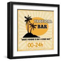 Tropical Bar Vintage Poster-radubalint-Framed Art Print