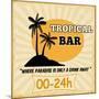 Tropical Bar Vintage Poster-radubalint-Mounted Art Print