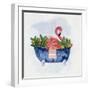 Tropical Bath Flamingo I-Sally Swatland-Framed Art Print