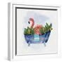 Tropical Bath Flamingo II-Sally Swatland-Framed Art Print