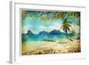 Tropical Beach - Artwork In Painting Style-Maugli-l-Framed Art Print