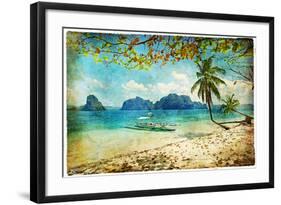 Tropical Beach - Artwork In Painting Style-Maugli-l-Framed Art Print