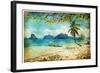 Tropical Beach - Artwork In Painting Style-Maugli-l-Framed Art Print