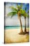 Tropical Beach - Artwork In Painting Style-Maugli-l-Stretched Canvas