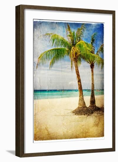 Tropical Beach - Artwork In Painting Style-Maugli-l-Framed Art Print