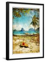 Tropical Beach - Artwork In Painting Style-Maugli-l-Framed Art Print