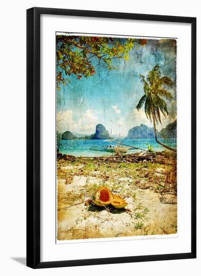 Tropical Beach - Artwork In Painting Style-Maugli-l-Framed Art Print