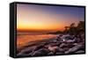 Tropical Beach At Beautiful Sunset. Nature Background-dmitry kushch-Framed Stretched Canvas