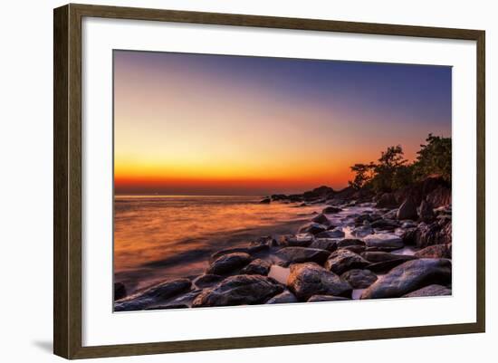 Tropical Beach At Beautiful Sunset. Nature Background-dmitry kushch-Framed Photographic Print