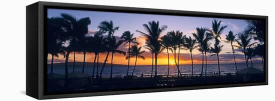 Tropical beach at sunset, Maui, Hawaii, USA-null-Framed Stretched Canvas