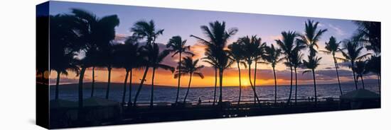 Tropical beach at sunset, Maui, Hawaii, USA-null-Stretched Canvas