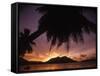 Tropical Beach at Sunset, the Seychelles-Mitch Diamond-Framed Stretched Canvas