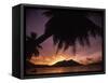 Tropical Beach at Sunset, the Seychelles-Mitch Diamond-Framed Stretched Canvas