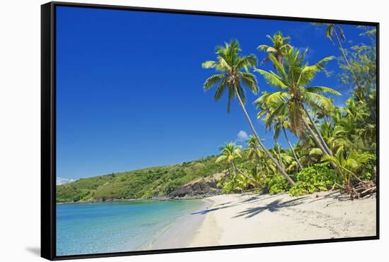 Tropical Beach, Drawaqa Island, Yasawa Island Group, Fiji, South Pacific Islands, Pacific-Marco Simoni-Framed Stretched Canvas