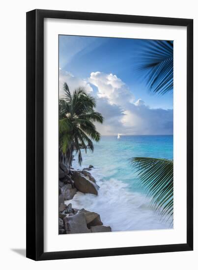 Tropical Beach, La Digue, Seychelles-Jon Arnold-Framed Photographic Print