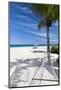 Tropical beach, landscape with hammock and white sand, The Maldives, Indian Ocean, Asia-Sakis Papadopoulos-Mounted Photographic Print