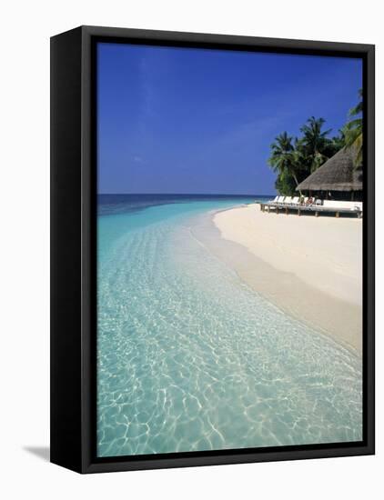 Tropical Beach, Maldives, Indian Ocean-Jon Arnold-Framed Stretched Canvas