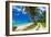 Tropical Beach on Samoa Island with Palm Trees and Dirt Road-Martin Valigursky-Framed Photographic Print