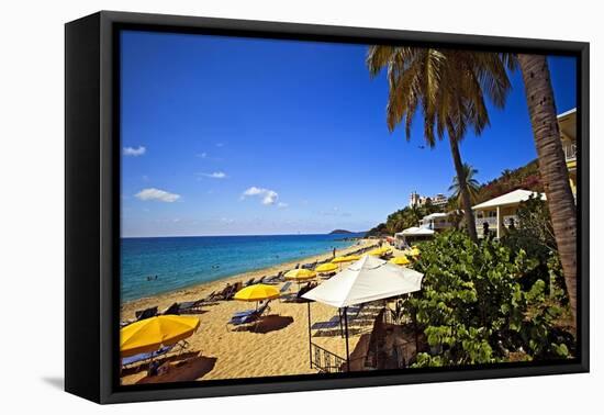 Tropical Beach Resort St Thomas Virgin Islands-George Oze-Framed Stretched Canvas