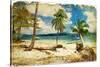 Tropical Beach -Retro Styled Picture-Maugli-l-Stretched Canvas