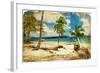 Tropical Beach -Retro Styled Picture-Maugli-l-Framed Art Print