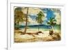 Tropical Beach -Retro Styled Picture-Maugli-l-Framed Art Print