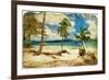 Tropical Beach -Retro Styled Picture-Maugli-l-Framed Art Print