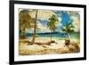 Tropical Beach -Retro Styled Picture-Maugli-l-Framed Art Print