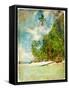 Tropical Beach -Retro Styled Picture-Maugli-l-Framed Stretched Canvas