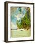 Tropical Beach -Retro Styled Picture-Maugli-l-Framed Art Print