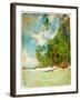 Tropical Beach -Retro Styled Picture-Maugli-l-Framed Art Print