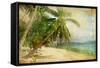 Tropical Beach -Retro Styled Picture-Maugli-l-Framed Stretched Canvas