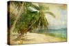 Tropical Beach -Retro Styled Picture-Maugli-l-Stretched Canvas