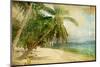 Tropical Beach -Retro Styled Picture-Maugli-l-Mounted Photographic Print