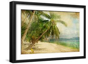 Tropical Beach -Retro Styled Picture-Maugli-l-Framed Photographic Print
