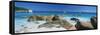 Tropical Beach Scene, Anse Lazio, Praslin, Seychelles, Indian Ocean, Africa-Lee Frost-Framed Stretched Canvas