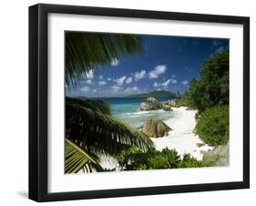 Tropical Beach Scene, Anse Patates, La Digue, Seychelles-Lee Frost-Framed Photographic Print