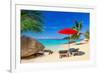 Tropical Beach Scenery with Deck Chairs in Thailand-Patryk Kosmider-Framed Photographic Print