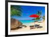 Tropical Beach Scenery with Deck Chairs in Thailand-Patryk Kosmider-Framed Photographic Print