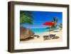 Tropical Beach Scenery with Deck Chairs in Thailand-Patryk Kosmider-Framed Photographic Print