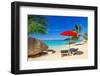 Tropical Beach Scenery with Deck Chairs in Thailand-Patryk Kosmider-Framed Photographic Print