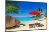 Tropical Beach Scenery with Deck Chairs in Thailand-Patryk Kosmider-Mounted Photographic Print