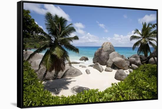 Tropical Beach, Seychelles-Paul Souders-Framed Stretched Canvas