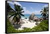 Tropical Beach, Seychelles-Paul Souders-Framed Stretched Canvas