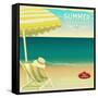 Tropical Beach Summer Poster-LanaN.-Framed Stretched Canvas