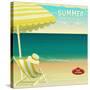 Tropical Beach Summer Poster-LanaN.-Stretched Canvas