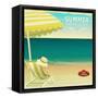 Tropical Beach Summer Poster-LanaN.-Framed Stretched Canvas