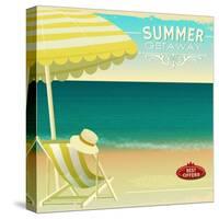 Tropical Beach Summer Poster-LanaN.-Stretched Canvas