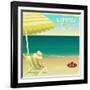 Tropical Beach Summer Poster-LanaN.-Framed Art Print