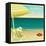 Tropical Beach Summer Poster-LanaN.-Framed Stretched Canvas